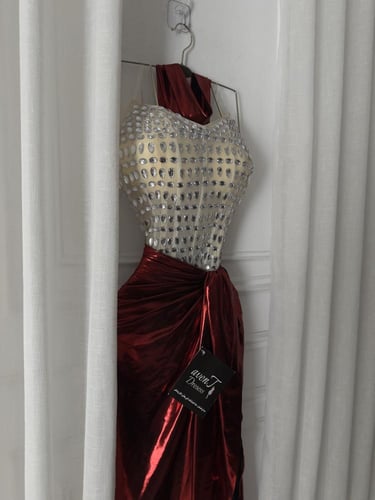 فستان سهره لمعه تطريز راقي