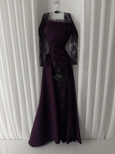 فستان طيف ليلكي اكمام