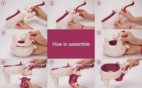 آله حياكة منسوجات للبنات مع ملحقاتها.