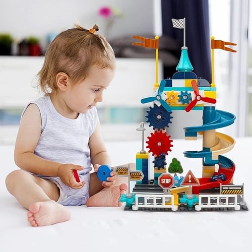 مجموعة تركيب مضمار السيارة ١١٠ قطعة.