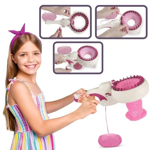 آله حياكة منسوجات للبنات مع ملحقاتها.