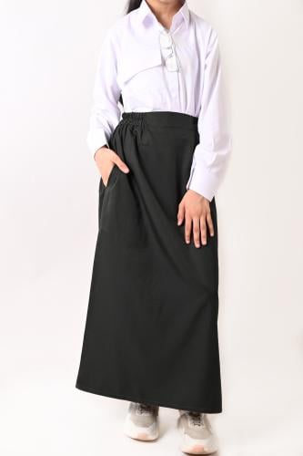 مريول متوسط تنورة زيتي