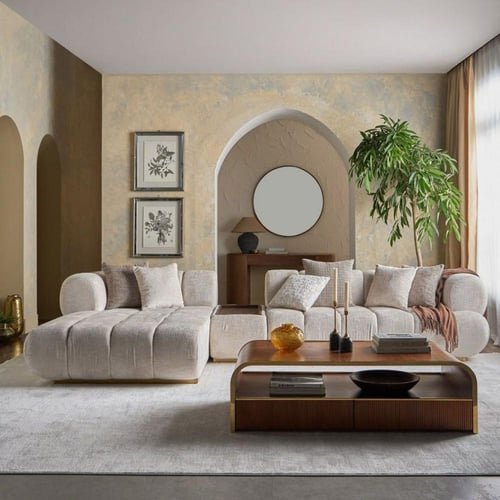 كنبه ركنية عصرية 3 مقاعد