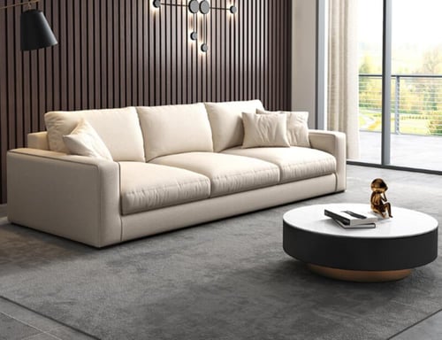 كنب ثلاثي لون أبيض