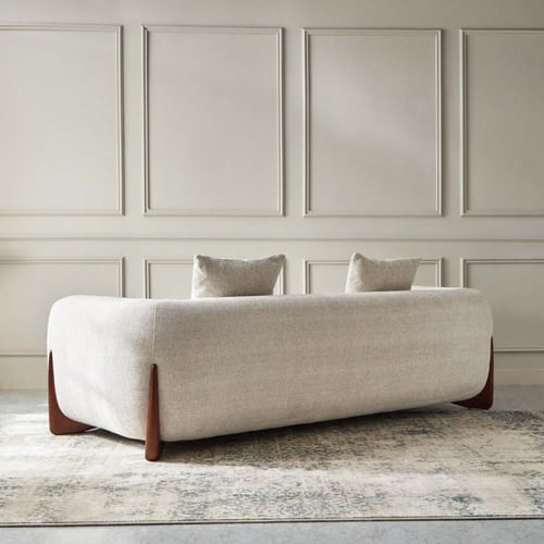 كنب ثلاثي قواعد خشب طبيعي