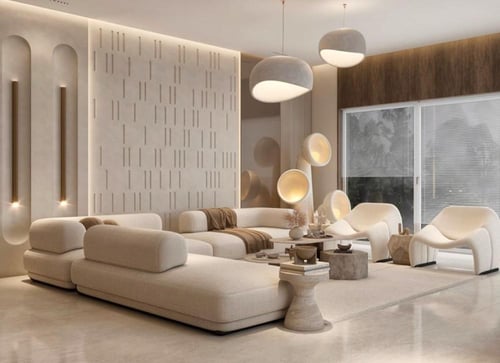 كنب زاوية مودرن لون بيج