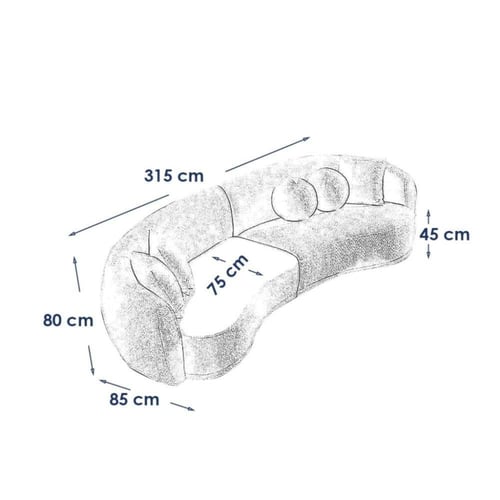 كنب ثلاثي مقوس