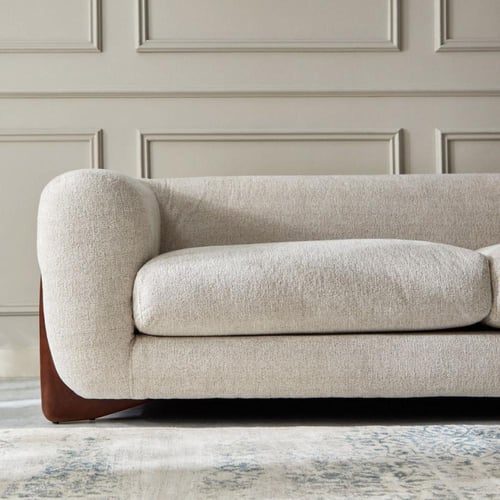 كنب ثلاثي قواعد خشب طبيعي