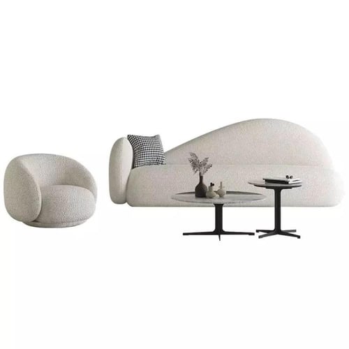 كنب ثلاثي بظهر مموج