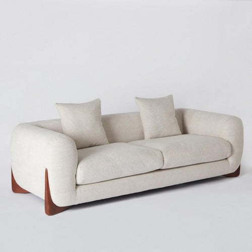 كنب ثلاثي قواعد خشب طبيعي