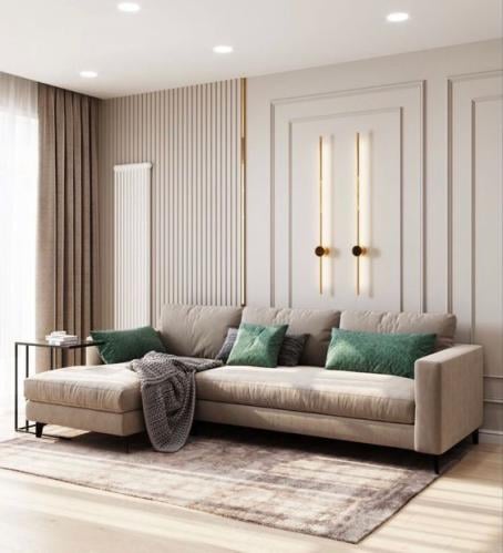 كنب غرفة نوم مودرن باللون البيج