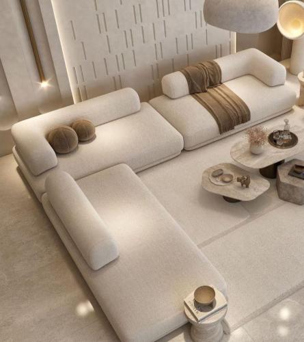 كنب زاوية مودرن لون بيج