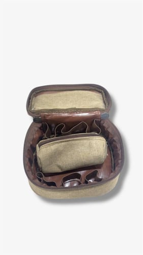 شنطة بيالات وفناجيل لون خشبي عدة مقاسات