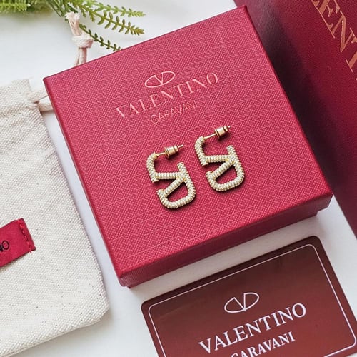 حلق فالنتينو ذهبي وفضي