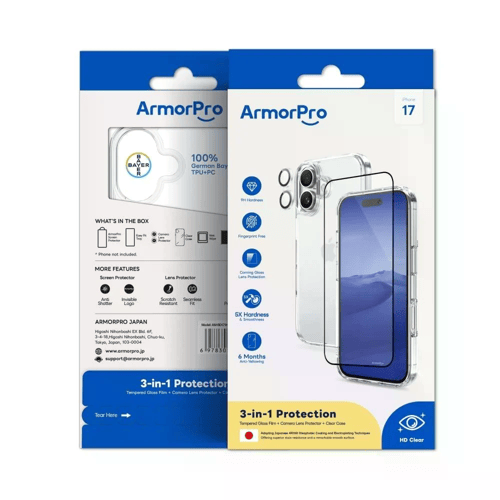 أرمر برو - بكج 3 في 1 حماية متكاملة أيفون 17 العاد...