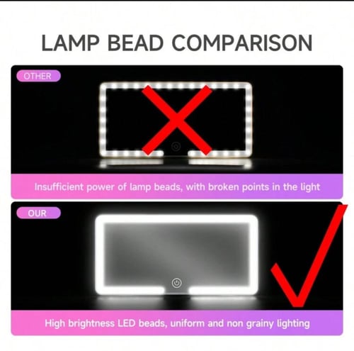 مرآه تجميل سيارة LED رقيقة جداً عالية الدقة