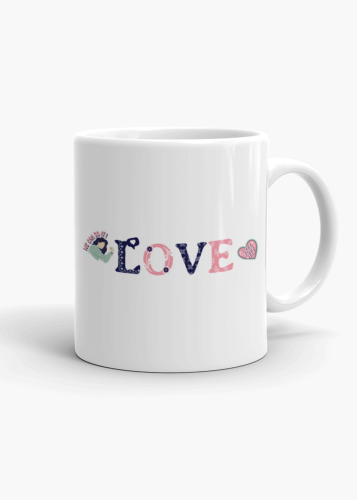 كوب بشعار (love yourself)