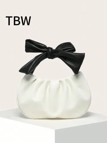 Cloud folded bag with bow tie for women