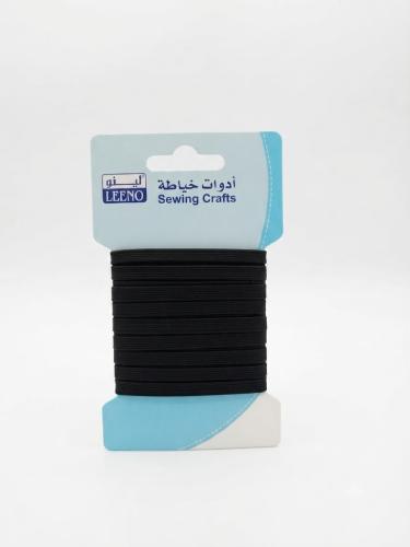 بكرة مطاط خياطة أسود مسطح - ماركة "لينو" (LEENO)