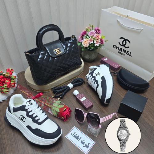 Elegant set, Chanel brand, high-quality leather material