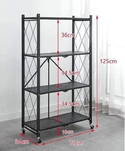 رف حديد اربعه دور اسود