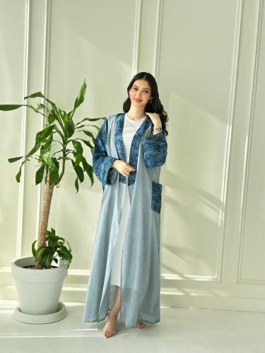 Blue abaya with pockets