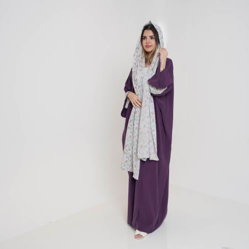 Purple flowery abaya