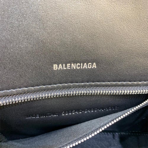 ‏BALENCIAGA Hourglass Small Handbag Crocodile Embo...