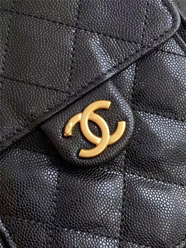 CHANEL 25 Small Handbag Grained Calfskin Gold Tone...