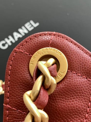 CHANEL 25 Small Handbag Grained Calfskin Gold Tone...