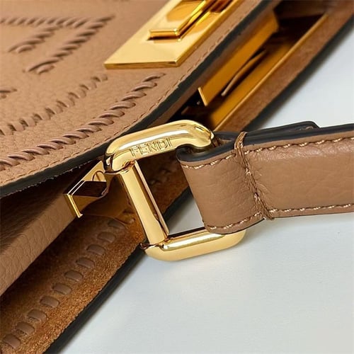 FENDI Peekaboo Soft Medium Cappuccino Colored Leat...
