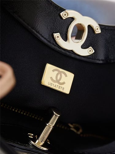 Chanel Mini Shopping Bag Shiny Calfskin Gold Tone...
