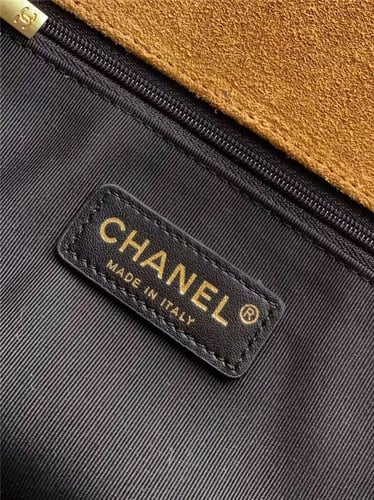 Chanel Large Flap Bag With Top Handle Suede Calfsk...