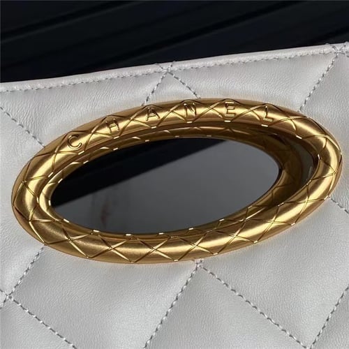 Chanel Small Shopping Bag Lambskin Gold Tone Metal