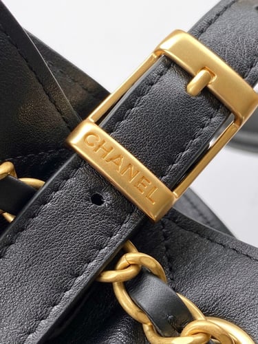 Chanel Shopping Bag Calfskin Gold Tone Metal