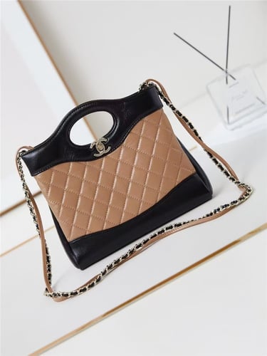 Chanel Mini Shopping Bag Shiny Calfskin Gold Tone...