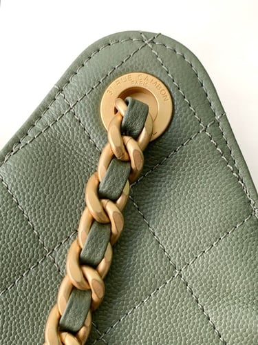 CHANEL Chanel 25 Small Handbag Grained Calfskin Go...