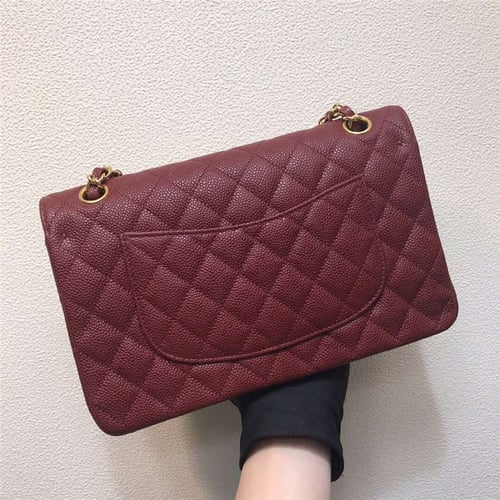 CHANEL Cowskin Import Leather Handbag