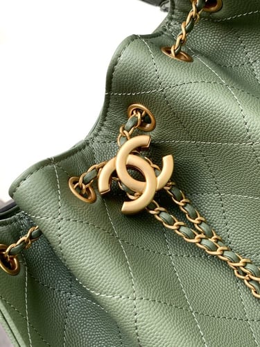 CHANEL Chanel 25 Small Handbag Grained Calfskin Go...