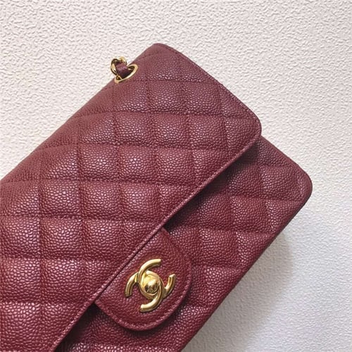 CHANEL Cowskin Import Leather Handbag