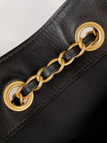 Chanel Shopping Bag Calfskin Gold Tone Metal