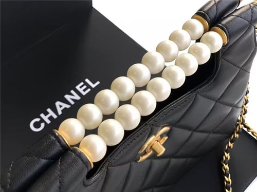 Chanel Small Shopping Bag Shiny Lambskin Imitation...