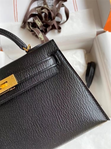 HERMES Kelly 19cm Mini Birkin Kidskin Leather Hand...