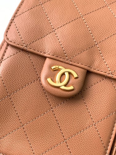 CHANEL Chanel 25 Small Handbag Grained Calfskin Go...