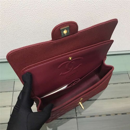 CHANEL Cowskin Import Leather Handbag