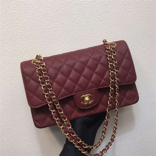 CHANEL Cowskin Import Leather Handbag