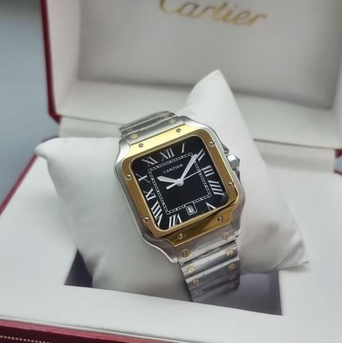ساعه سانتوس دي كارتير رجالية 41mm ميناء اسود اطار...
