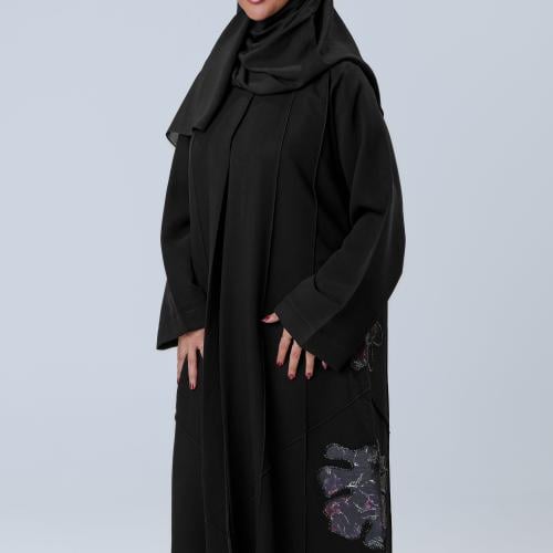 عباية تخريمات مشجرة جانبية محددة بشك يدوي