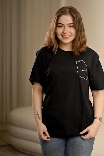 تيشرت خريطه المملكة مع اسم المدينه