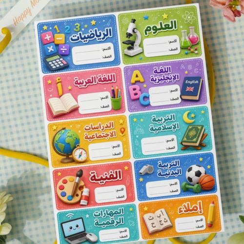 ملصقات للدفاتر و الكتب